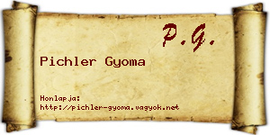 Pichler Gyoma névjegykártya